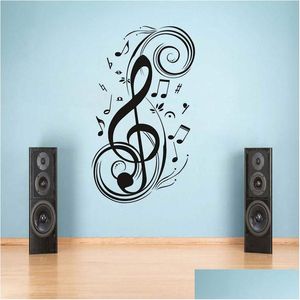 Wall Stickers Musical Note Home Decor Music Waterproof Verwijderbare stickers Kinderkamer Decoratie YY29 Drop Delivery Garden DHJWF