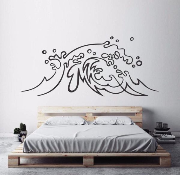 Autocollants muraux Nautical Design Autocollant Ocean Wave Decal Surf Art Home Chambre Decor décor Beach Theme Waves Waves Murales AY14945565997