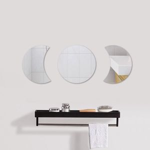 Muurstickers Nordic Style Acryl Decoratieve Spiegel Maan Fase Slaapkamer DIY Mirrors