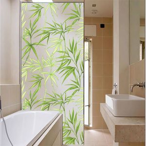 Stickers muraux Nuelife 3D feuilles de bambou vert motif sans colle film de verre électrostatique fenêtre opaque maison porte coulissante salle de bain film de confidentialité 221022