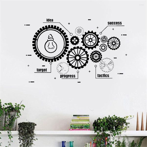 Autocollants muraux Bureau de travail d'équipe autocollant inspirer la citation de motivation l'idée de motivation décalale pour décor art mural dw7435