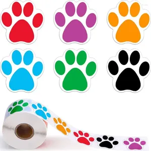 Autocollants muraux PCSRoll Étiquettes de chien imprimées rondes Fournitures de décoration polyvalentes DIY Artisanat fait à la main Valeur