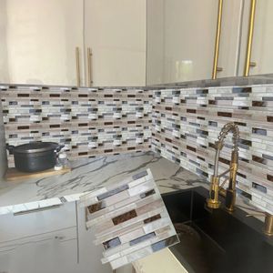Muurstickers Schil en Stok 3D Keuken Backsplash Tegel Woondecoratie Zelfklevend Waterdicht Badkamer Behang 231212