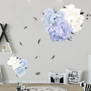 Stickers muraux pivoine Rose fleurs autocollant Art décalcomanies enfant chambre pépinière décor cadeau auto-adhésif amovible décoration de la maison