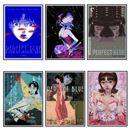 Muurstickers Perfect Blue Cartoon Poster Anime Movie Girls Art Classic HD Schilderkamer Decor Huisdecoratie