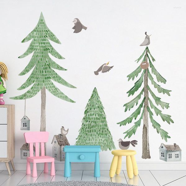 Pegatinas de pared Pino árbol dormitorio sala de estar decoración de fondo autoadhesivo gran planta verde pegatina de pared decoración para niños