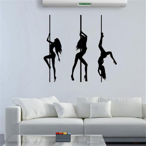 Pegatinas de pared Pole Dancing Wallpaper Calcomanía deportiva Impermeable Revocable para sala de estar Dormitorio Mural Dw5059314d