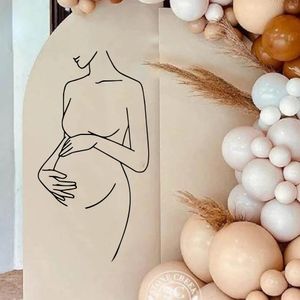 Muurstickers Zwangere Vrouw Silhouet Sticker Geslacht Onthullen Party Baby Douche Sticker Verjaardag Vinyl Home Decor 231010