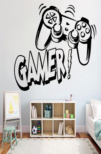 Pegatinas de pared PS4 Gamer Calcomanía para decoración de habitación de niños, pegatina de videojuego, arte de dormitorio, Mural1051415