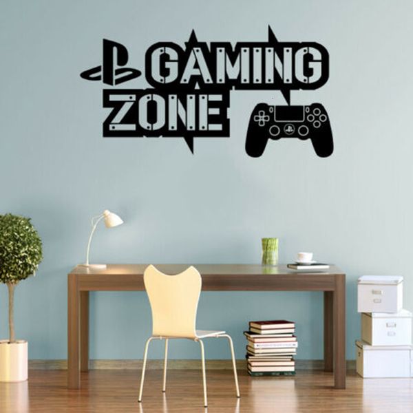 Stickers muraux PS4 Gaming Zone Play Controller Gamer Vinyl Decal Amovible Enfants Chambre Décoration Murale Y285 230822