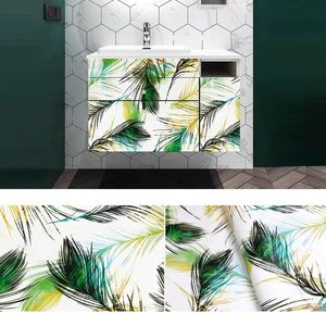 Stickers muraux PVC auto-adhésif papier peint imprimé floral meubles bureau étanche salon cuisine papier décor à la maison armoire autocollant