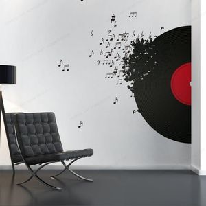 Stickers muraux Record Soufflant Musique Decal Décoration Autocollant Décor À La Maison JH393