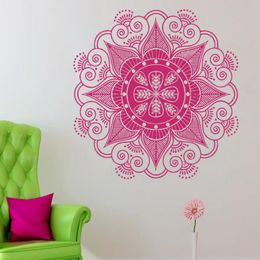 Muurstickers verwijderbare kunst gebogen stickers mandala yoga ornament boeddha symbool sticker huisdecoratie sticker bloem y-102