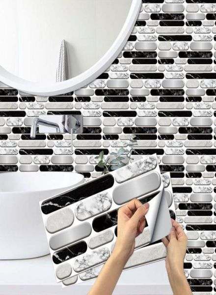 Autocollants muraux amovibles étanches auto-adhésifs mosaïques carreaux de cuisine et dosseret d'autocollant de salle de bain sticker brique motif 3308850