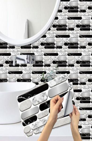 Autocollants muraux amovibles imperméables auto-adhésifs mosaïques carreaux de cuisine et dosseret d'autocollant de salle de bain sticker brique motif 7160470