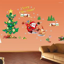 Wall Stickers Santa Claus Gift Sticker Kerstthema Decoratie voor kinderkamers Home Accessories