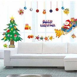 Muurstickers Santa Claus Gift Sticker Kerstthema Decoratie voor kinderkamers Merry