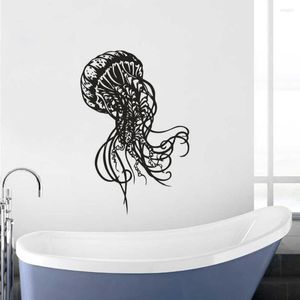 Muurstickers zee oceaan thema badkamer decoratie jellyfish sticker dierenstickers vertragen muurschildering