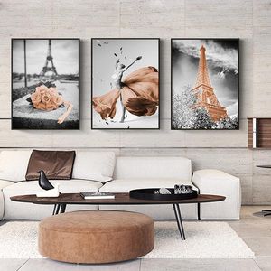 Pegatinas de pared Autoadhesivas Retro Blanco y negro Paisaje Imagen de arte Impresión marrón Póster para la decoración del hogar