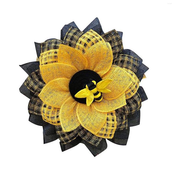 Pegatinas de pared Etiqueta autoadhesiva Girasol Abeja Guirnalda Papel tapiz PVC Póster extraíble para puerta Decoraciones para refrigerador Calcomanía # LR1