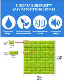 Adesivos de parede papel de parede autoadesivo descascar e colar painel 3D decoração do quarto tijolo quarto crianças papéis decoração da casa