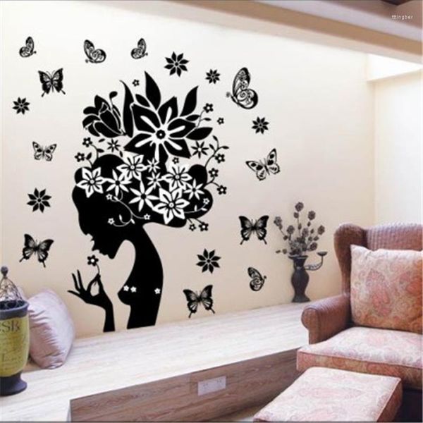 Stickers Muraux Vendre Des Fleurs Fée Tv Fond Décorations De La Chambre 2175. Diy Home Stickers Amovible Mural Art Print Affiches 3.5