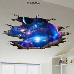 Wandstickers Shijuehezi Universe Galaxy 3D PVC Materiaal Stickers Modern DIY Home Decor voor kinderkamers plafonddecoratie