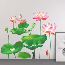 Muurstickers Simulatie Lotus Sticker Decal Art Mural Creative Home Decor Woonkamer Decals Behang Slaapkamer Raam