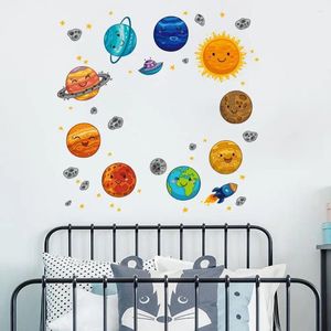 Autocollants muraux planètes solaires autocollant pour enfants chambre chambre décor de maternelle décalcomanies à la maison art peintures murales
