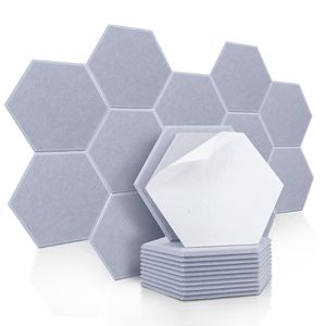 Stickers Muraux Insonorisés Panneaux Muraux 12 Pcs Hexagone Bruit Pared Panneau Acoustique Auto-adhésif Studio D'enregistrement Environnement Porte Joint Bande 230614