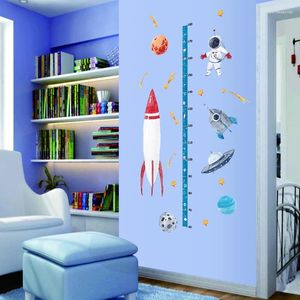 Autocollants muraux de hauteur de fusée spatiale, pour chambre d'enfant, décoration de salle de classe de maternelle, échelle de mesure de la croissance des enfants