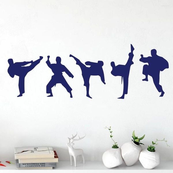 Autocollants muraux de Sport Taekwondo, sparadrap de décor de joueur, Silhouette de bébé, chambre à coucher, salon, peintures murales de maison DW20230