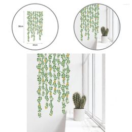 Pegatinas de pared, pegatina para añadir belleza ambiental, planta verde encantadora con decoración de azulejos de flores