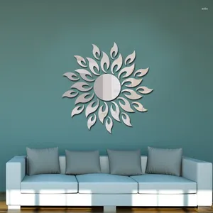 Autocollants muraux miroir solaire, décalcomanie de décoration, Art Mural, arrière-plan de télévision, chambre à coucher, salle de bains, décoration de salon, DIY bricolage