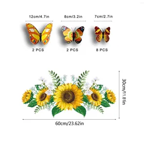 Muurstickers zonnebloem set vlinder 3d stickers voor keuken woonkamer woning decor kunst decoratief