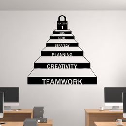 Muurstickers Teamwerk Samenwerking Sticker Prachtige Carrièreladder Decor Kantoor Behang Decoratie Succesfactoren Art Mural