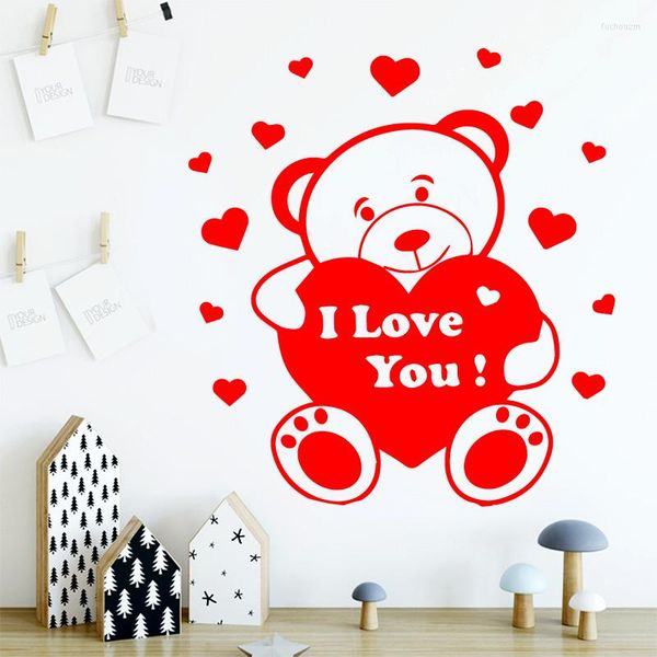 Autocollants muraux ours en peluche Art décalcomanie autocollant Mural chambre pépinière décoration pour chambre d'enfants