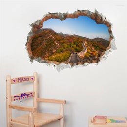 Stickers muraux le grand pour salon chambre décoration de la maison paysage Art Mural bricolage Pvc 3d trou cassé paysage décalcomanie