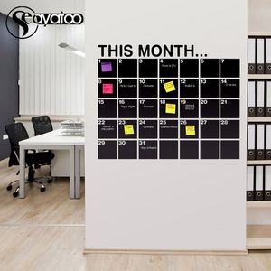 Wandstickers deze maand kalender 2023 Maandelijkse planner Blackboard vinyl sticker kantoor decoratie uitwisbaar schoolbord 58x72cm 230225