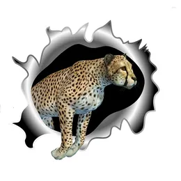 Stickers muraux Trois Ratels QM25 3D Animal Wild Cheetah Décoration de la maison Salon Autocollant de voiture