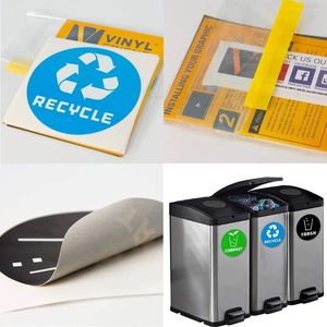 Muurstickers tips gemarkeerd verwijderbaar 12 -stcs recycle prullenbak 10 cm PVC Office