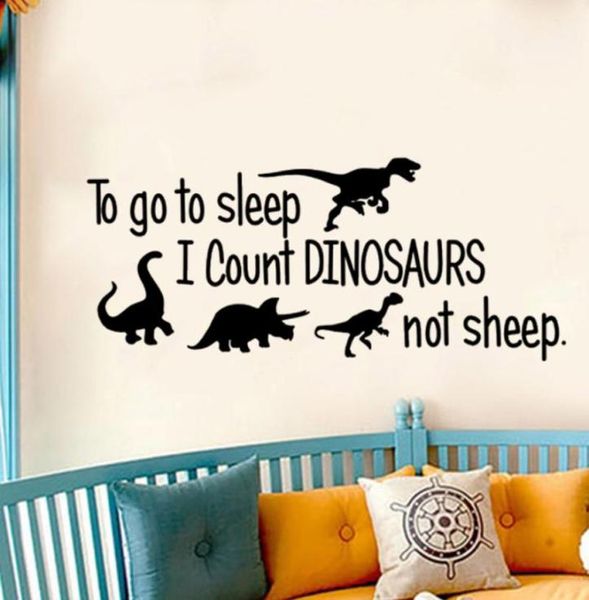 Pegatinas de pared para ir a dormir cuento dinosaurios, no pegatina de ovejas para decoración de habitación de niños, calcomanías artísticas, papel tapiz, decoración del hogar 2227753