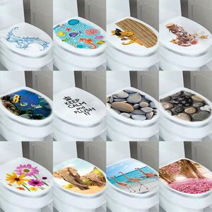 Muurstickers Toilet Lid Sticker 3D Decoratie Badkamer Decor Wallpaper Accessoires Room Home Art WC Poster