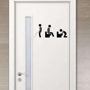 Stickers muraux autocollant de toilette drôle homme WC amovible salle de bain porte salle de bain Art décalque créatif bricolage décoration de la maison1