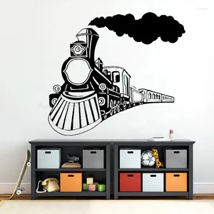 Pegatinas de pared, calcomanías de motor de tren, decoración de trenes de vapor, papel tapiz, pegatina de locomotora, decoración del hogar para dormitorio de niños, arte LL2763