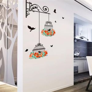 Muurstickers vintage sticker home decor birdcage decoratieve schilderij slaapkamer deur woonkamer tv decoratie muurschildering 2021