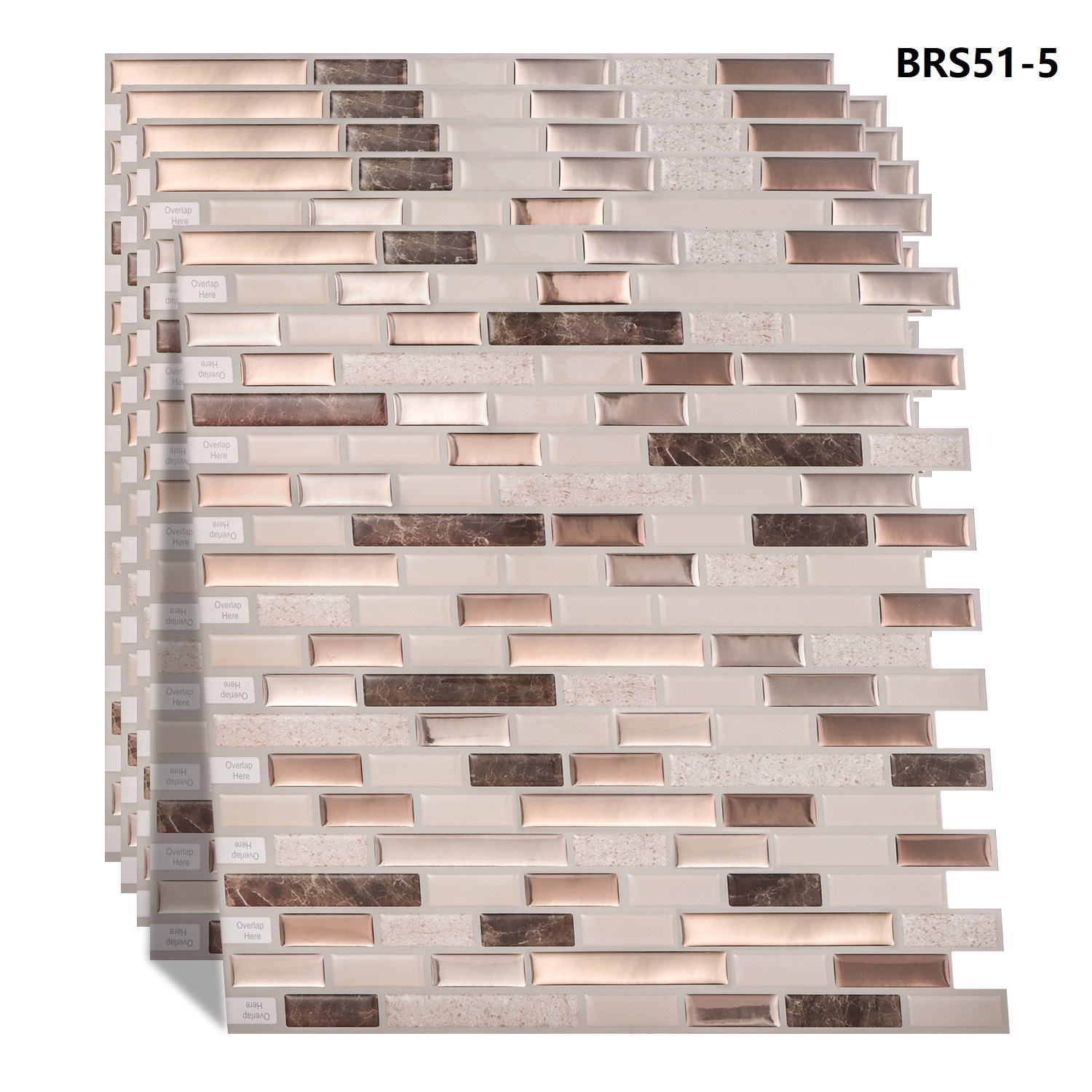 Adesivos de parede Vividtiles 305x305cm 3D Peel and Stick Mosaic Tiles Autoadesivo À prova d'água Papel de parede de vinil resistente ao calor 5 Folhas 230531
