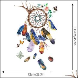 Stickers Muraux Stickers Muraux Dream Catcher Porte Autocollant Maison Salon Décor Simple Style Plume Fille Enfant Enfant Cadeaux Homeindustry Dhkgc