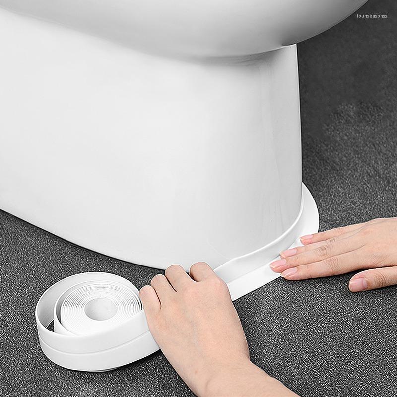 Pegatinas de pared, cinta de sellado impermeable, pegatina para lavabo de ducha de baño de cocina, tira de sellador autoadhesivo de PVC blanco