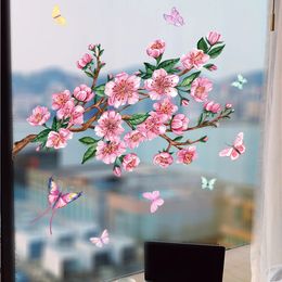 Muurstickers Glasfolie Sakura Blossom Decoratief Statisch vastkleven Niet-klevend Verwijderbaar Dubbelzijdig Zichtbaar Art Room Decor 231211